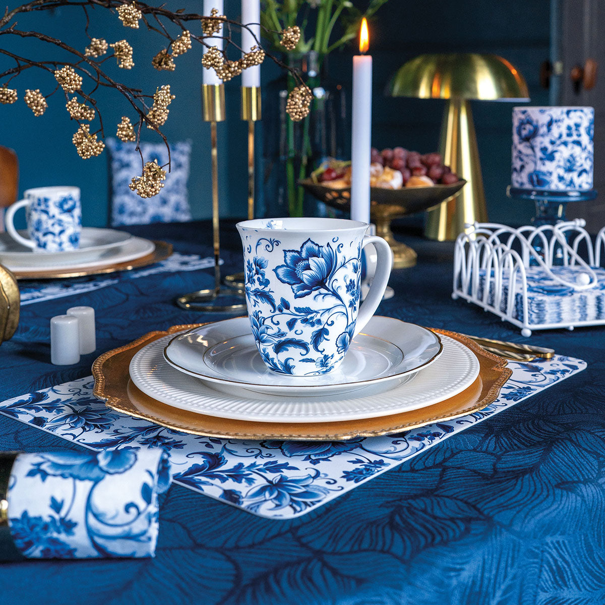 Mug Delft Blue Florals 400 ml