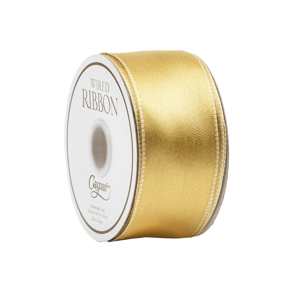 Decorative Ribbon Gold/Ivory Satin 3.8 cm X 5.5 meters