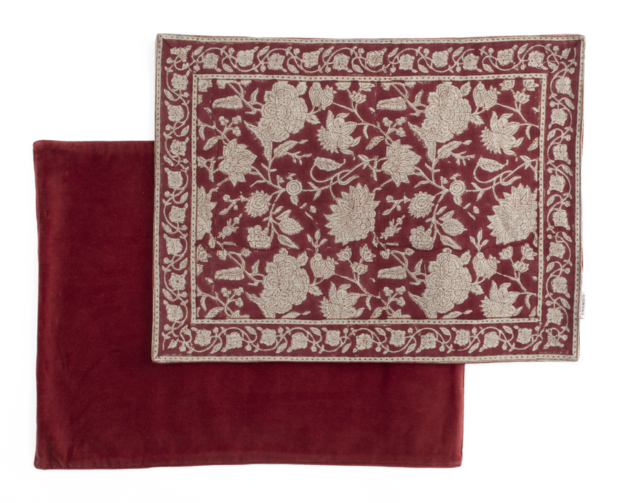 Placemat Indian Rose Red