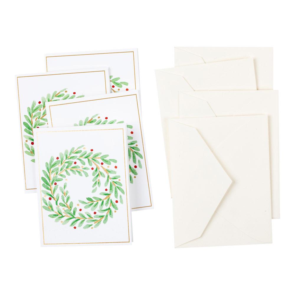Lite kort Wreath Foil 4 stk
