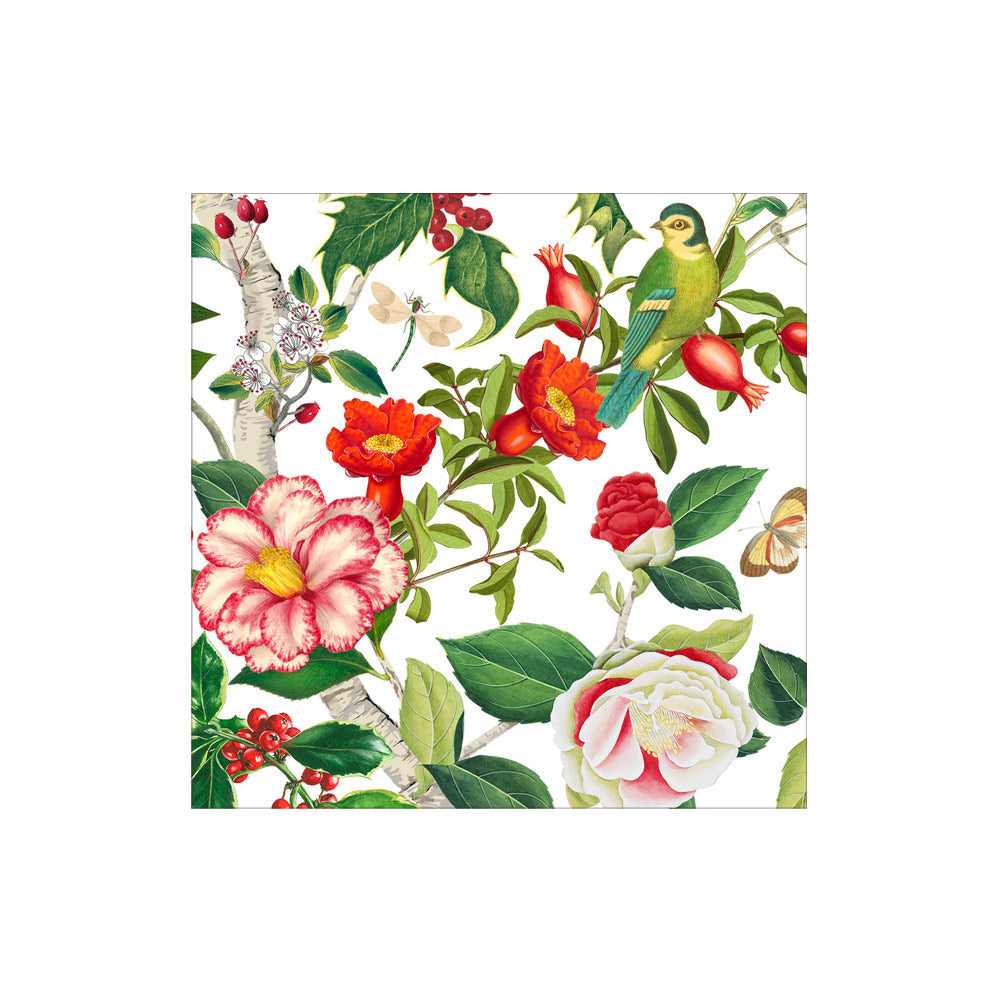 Serviett kaffe Christmas Chinoiserie white