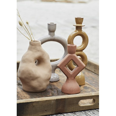Candlestick dark gray 24 cm