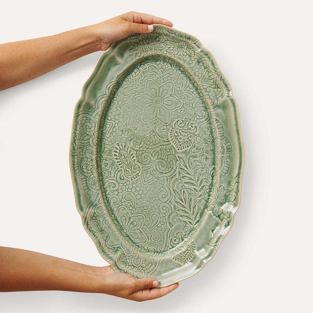 Serveringsfat ovalt 49x32 cm Antique