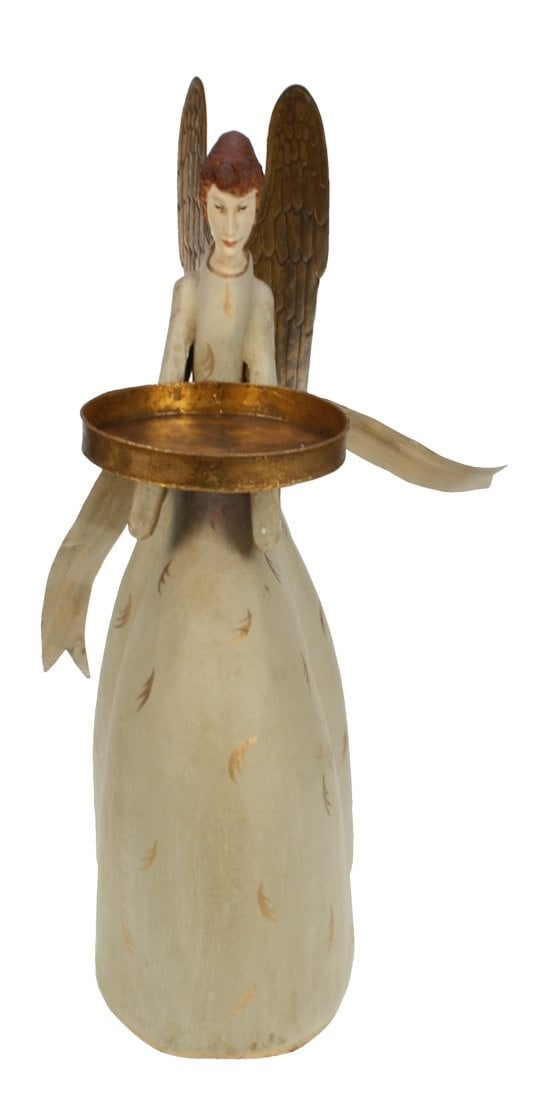 Lysestake engel knelende 33 cm