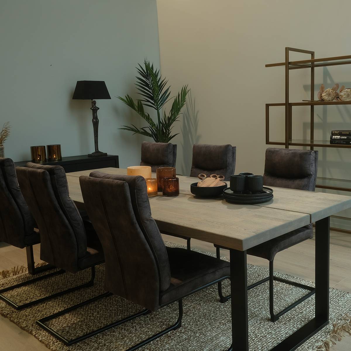 Baxter spisestol grå velour