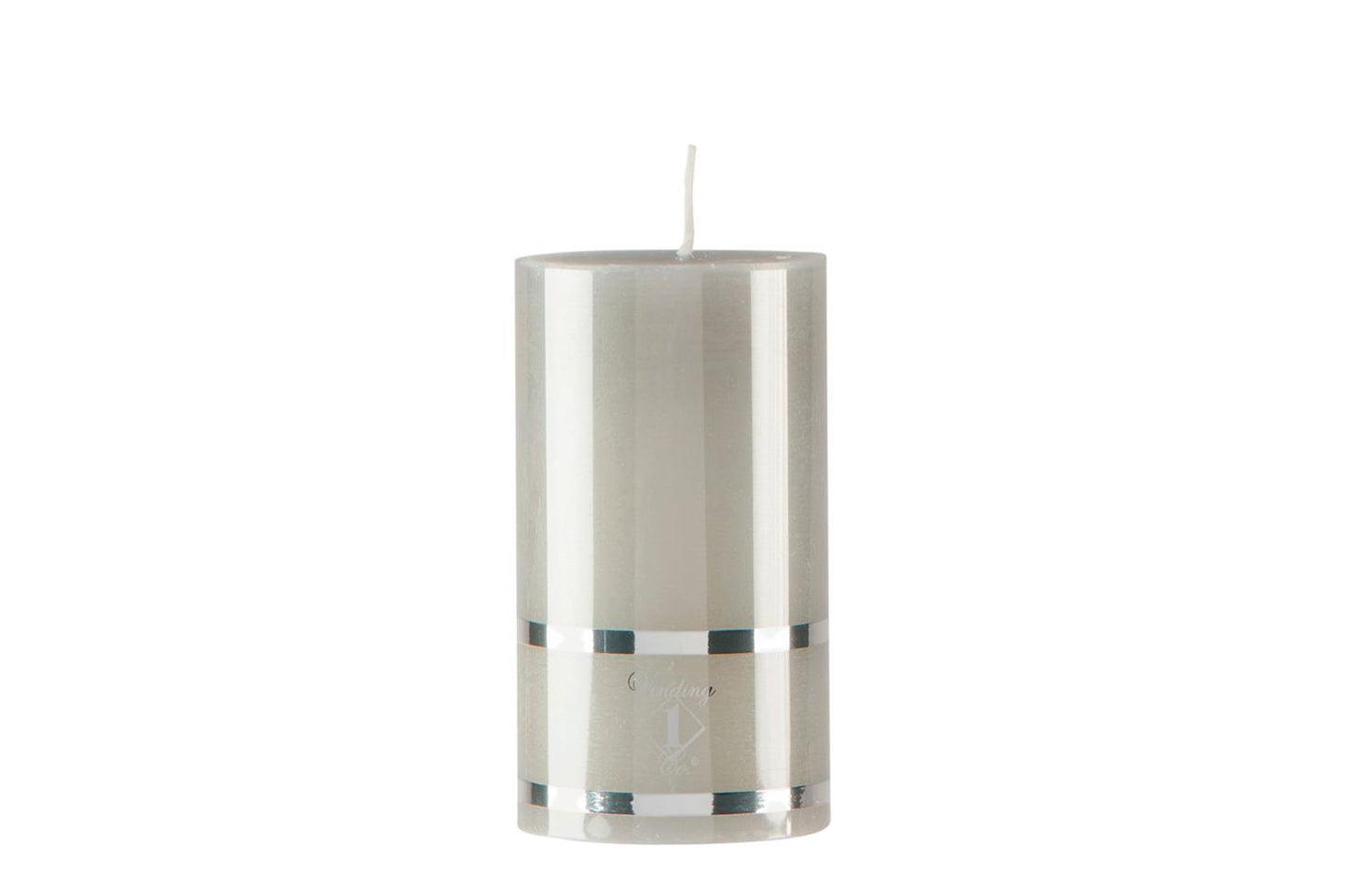 Pillar candle light gray 7x16.5 cm