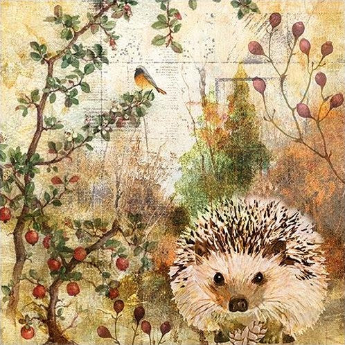 Serviett kaffe Autumn hedgehog
