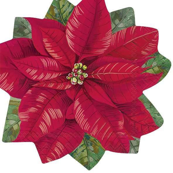 Napkin Lunch Elegant Poinsettia