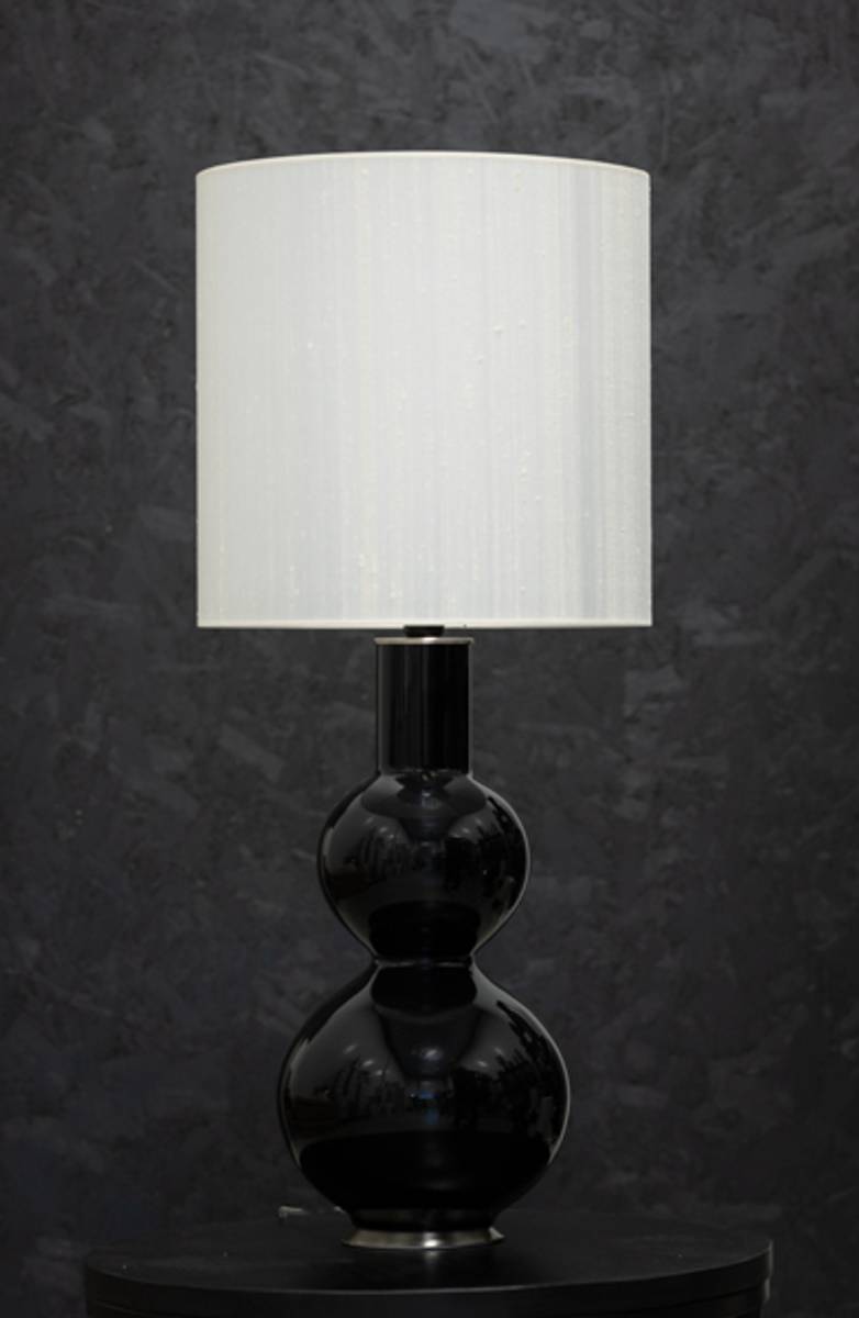 Augusta Table Lamp 90 cm Black Silk Beige Shade