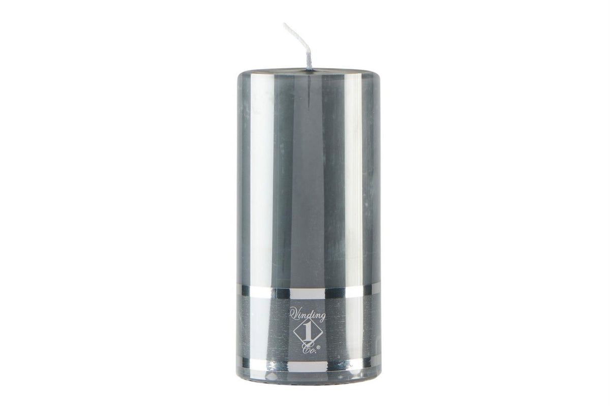 Graphite pillar candle 7x15 cm