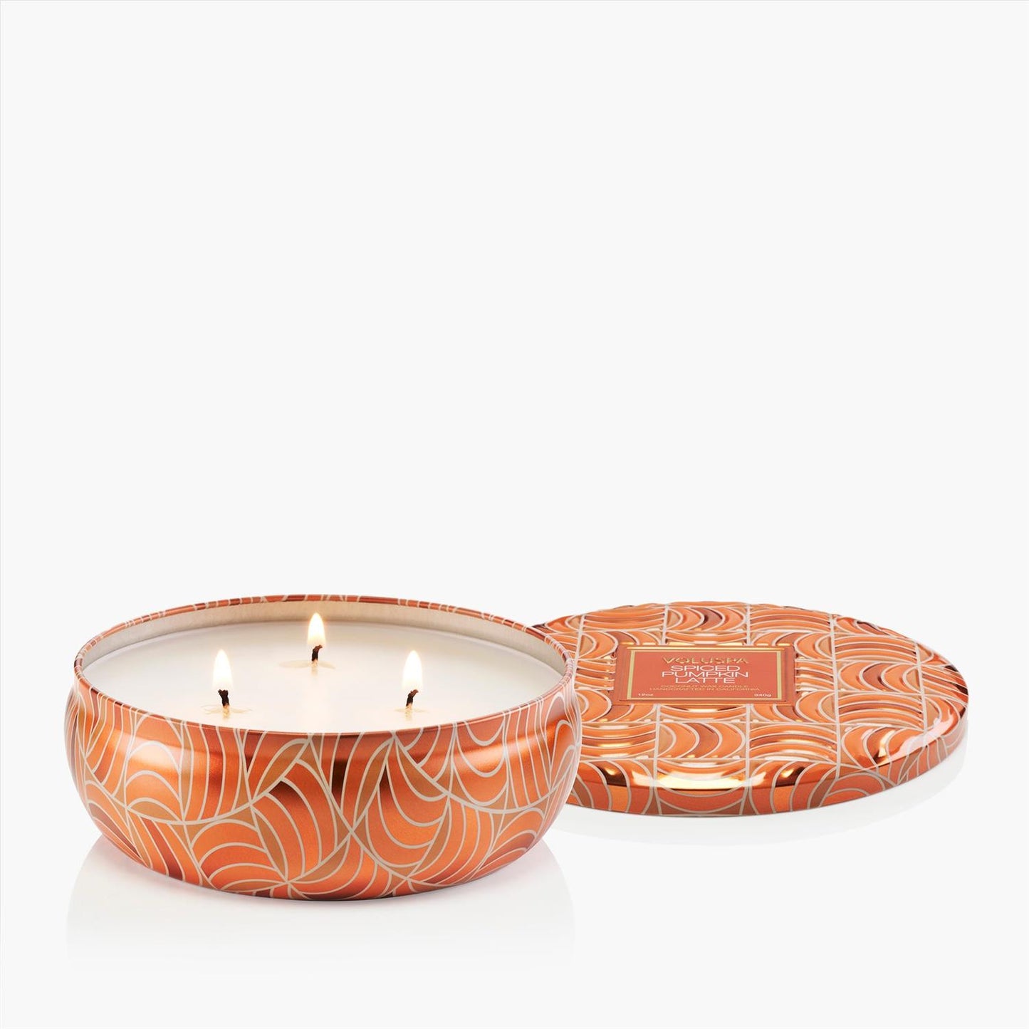 Spiced Pumpkin Latte 3-Wick Tin Candle 40 timer