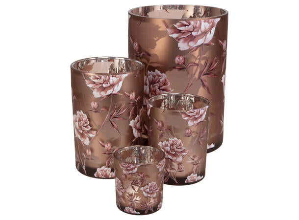 Lysglass peon rosa 10x12,5 cm