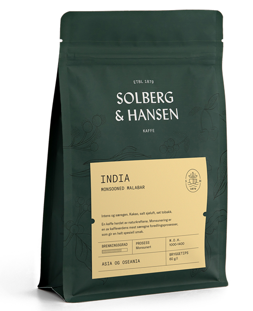 Monsooned Malabar India kaffe hele bønner 250 gram