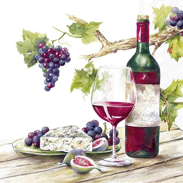Serviett lunch Red Wine tasting