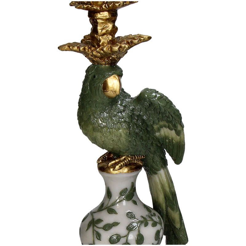 Parrot candlestick green 39 cm