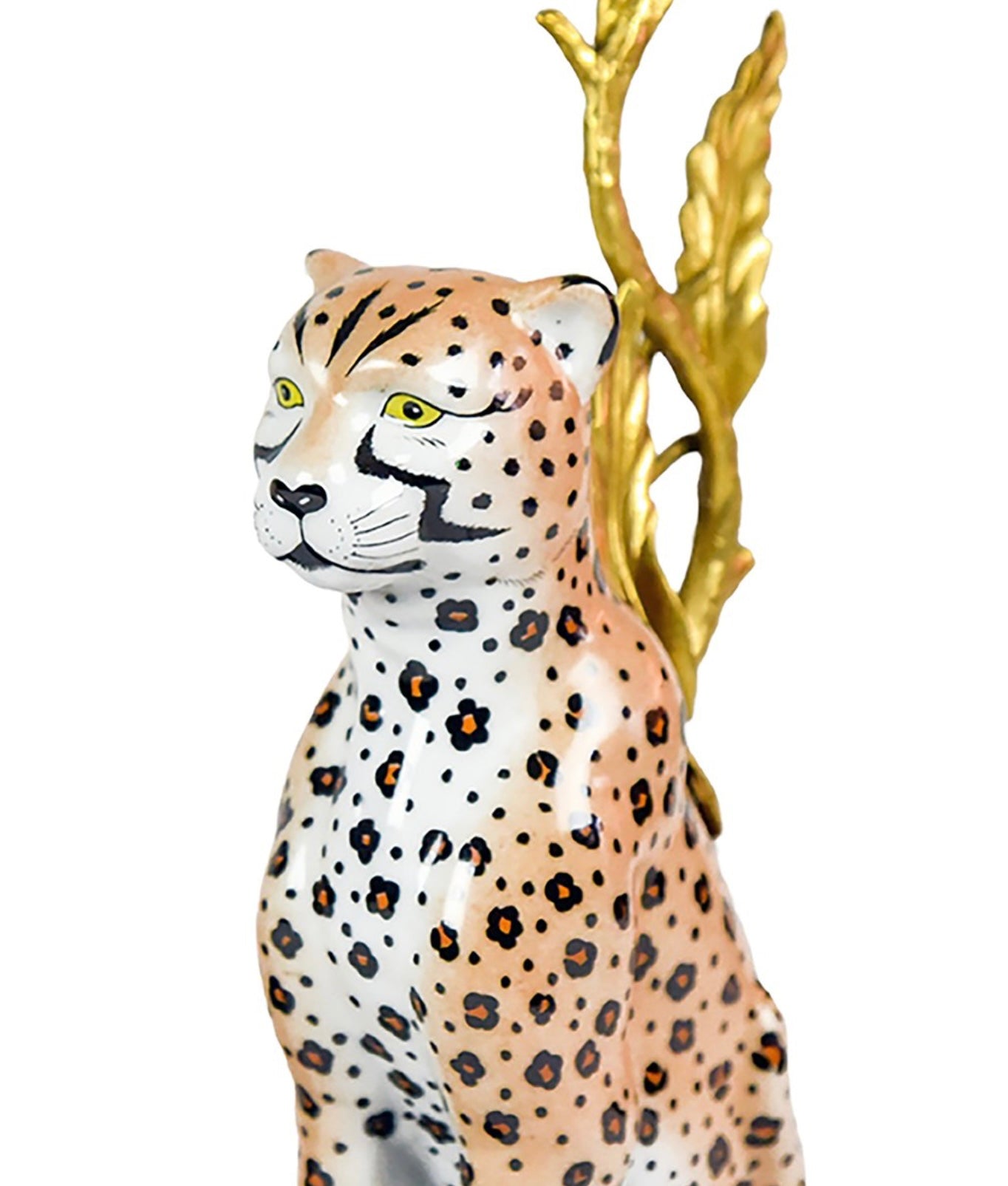 Candlestick leopard porcelain 44 cm
