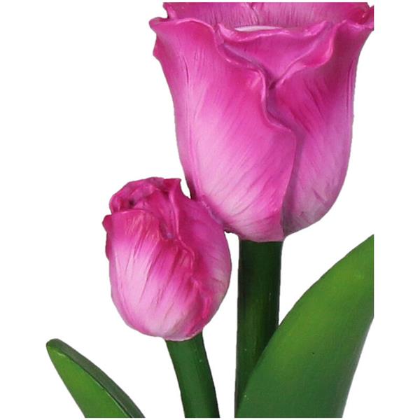 Lysestake rosa tulipan 27 cm