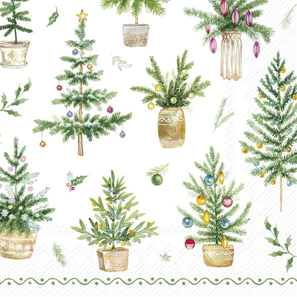 Coffee napkin Festive holidays green
