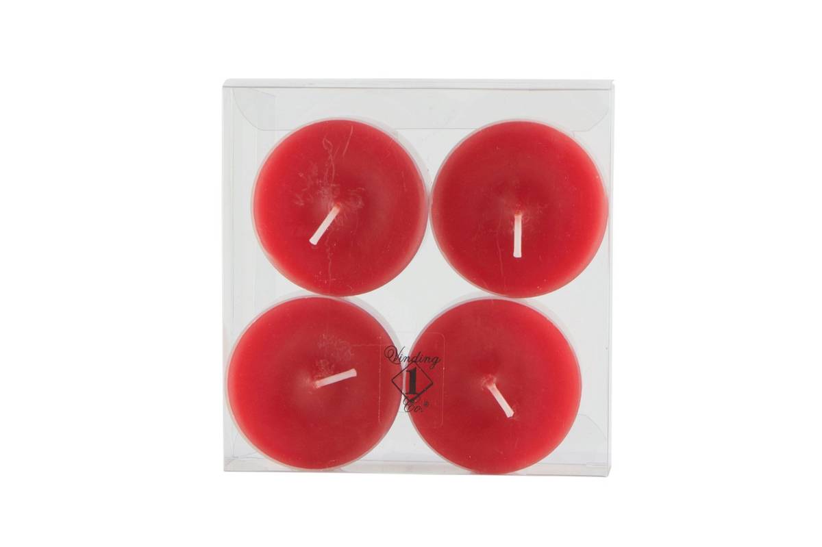 Large tealights red 4 pcs