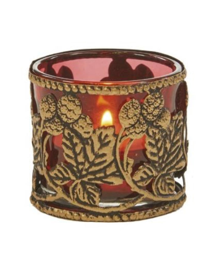 Tea light holder red 5 cm
