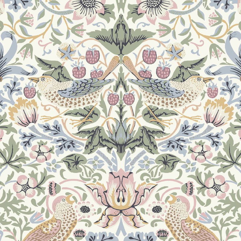 Napkin Lunch William Morris Strawberry Thief pastel