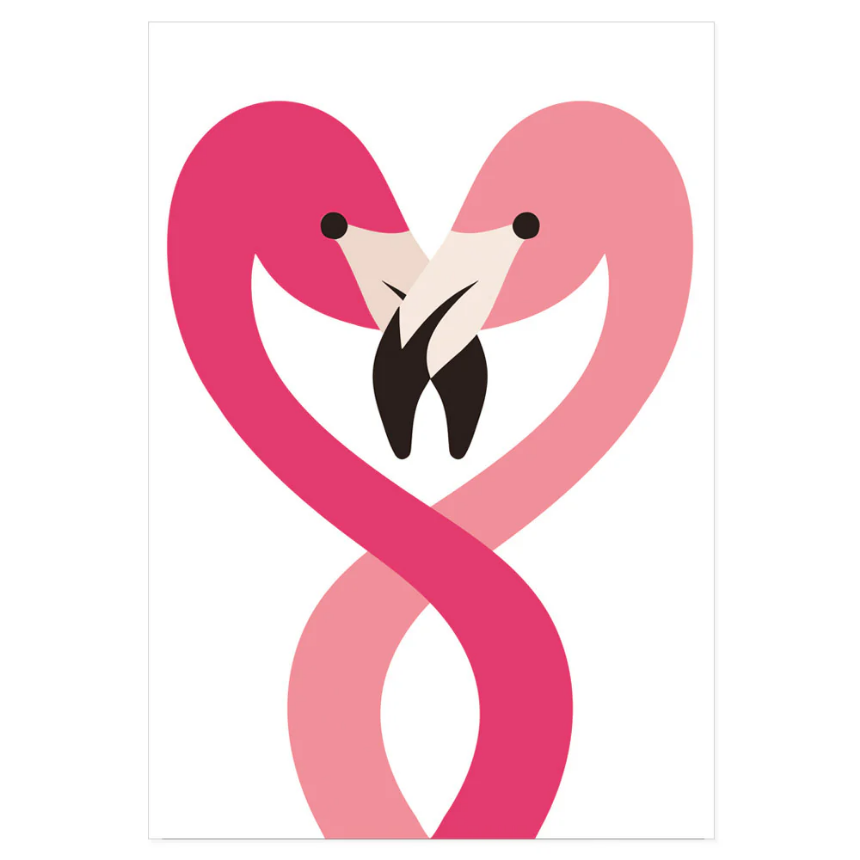Kort m/konvolutt Flamingo Lovers
