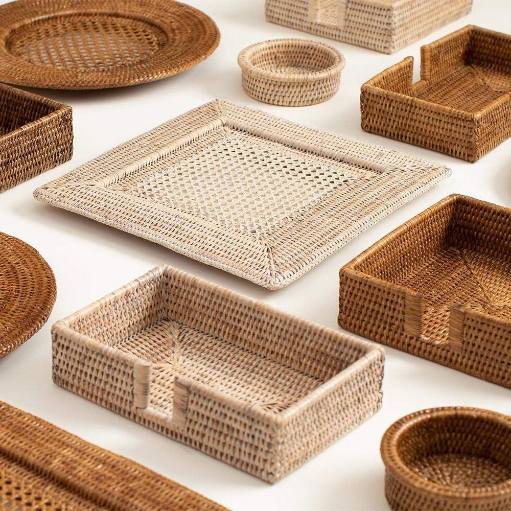Napkin holder rattan lunch
