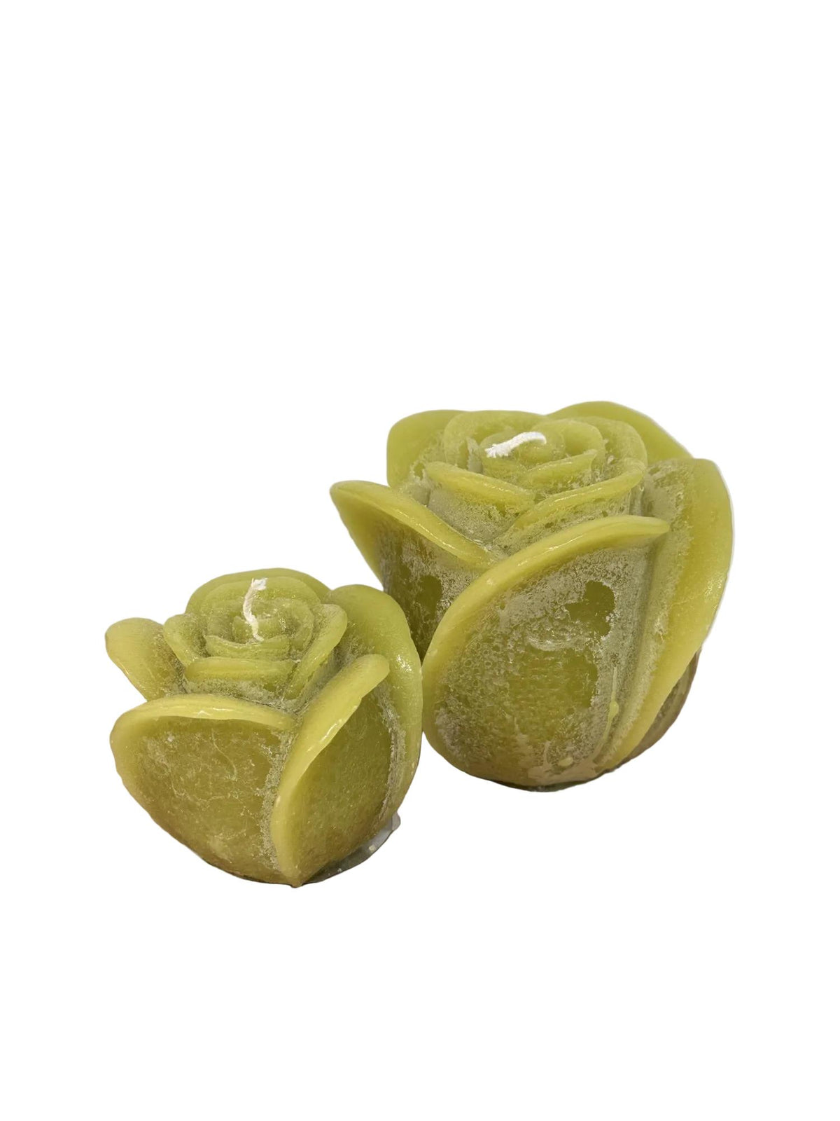 Skulptur lys rose lime 8x6 cm