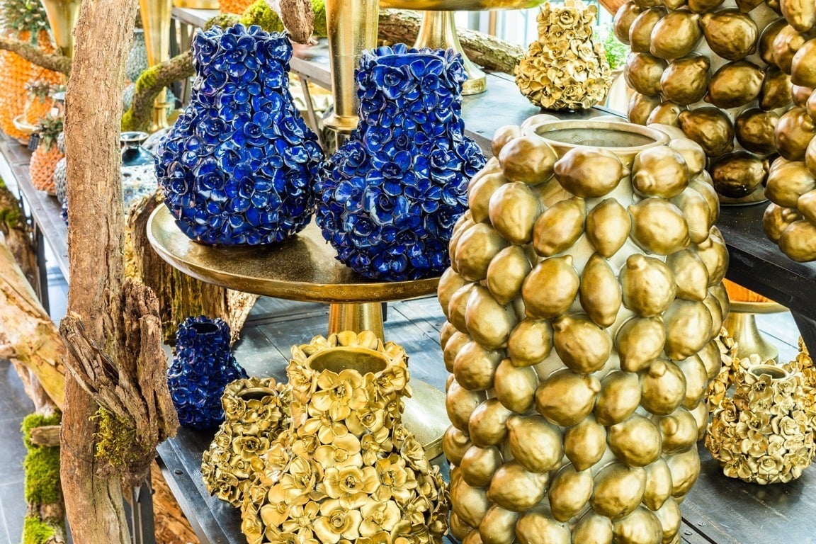 Vase Deco blue mini