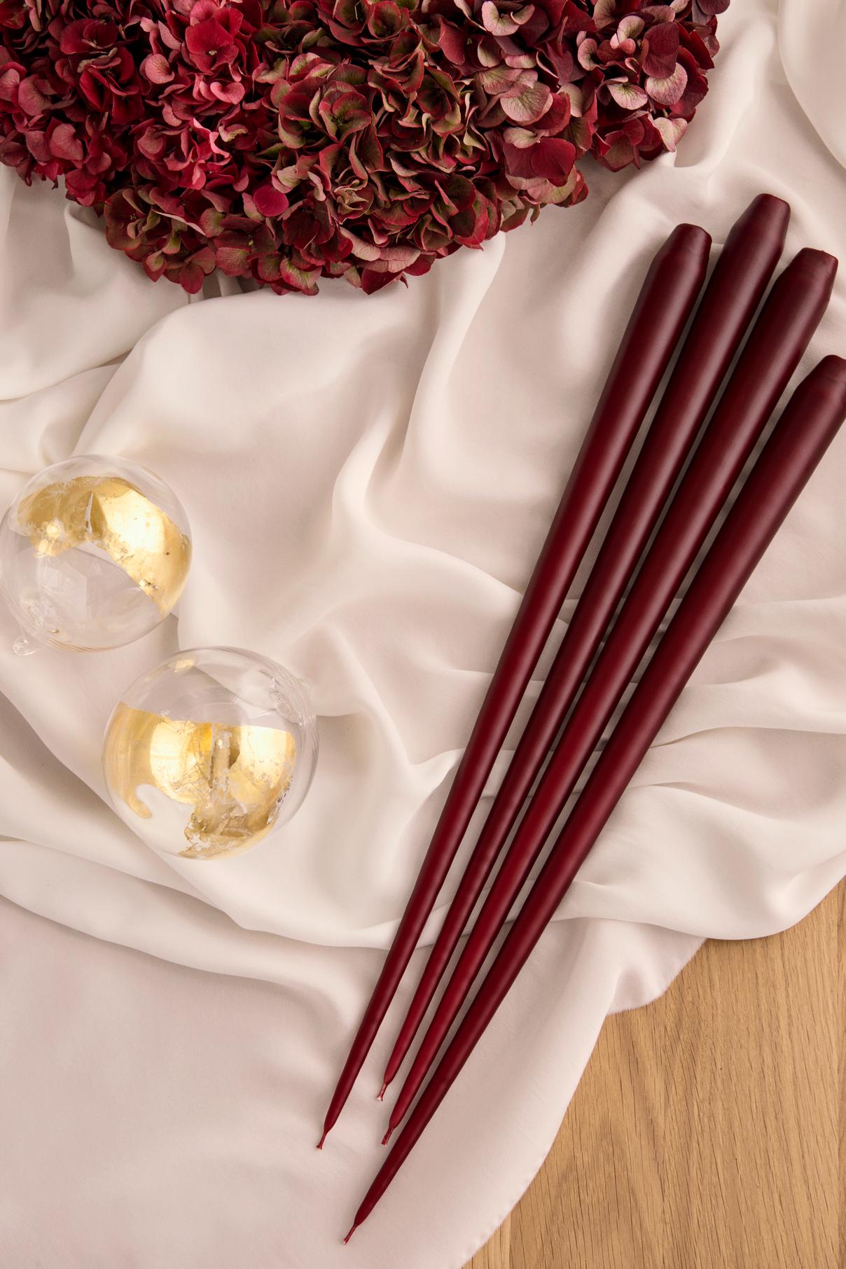 44/2 Deep Wine Lacquer Candles 32 cm