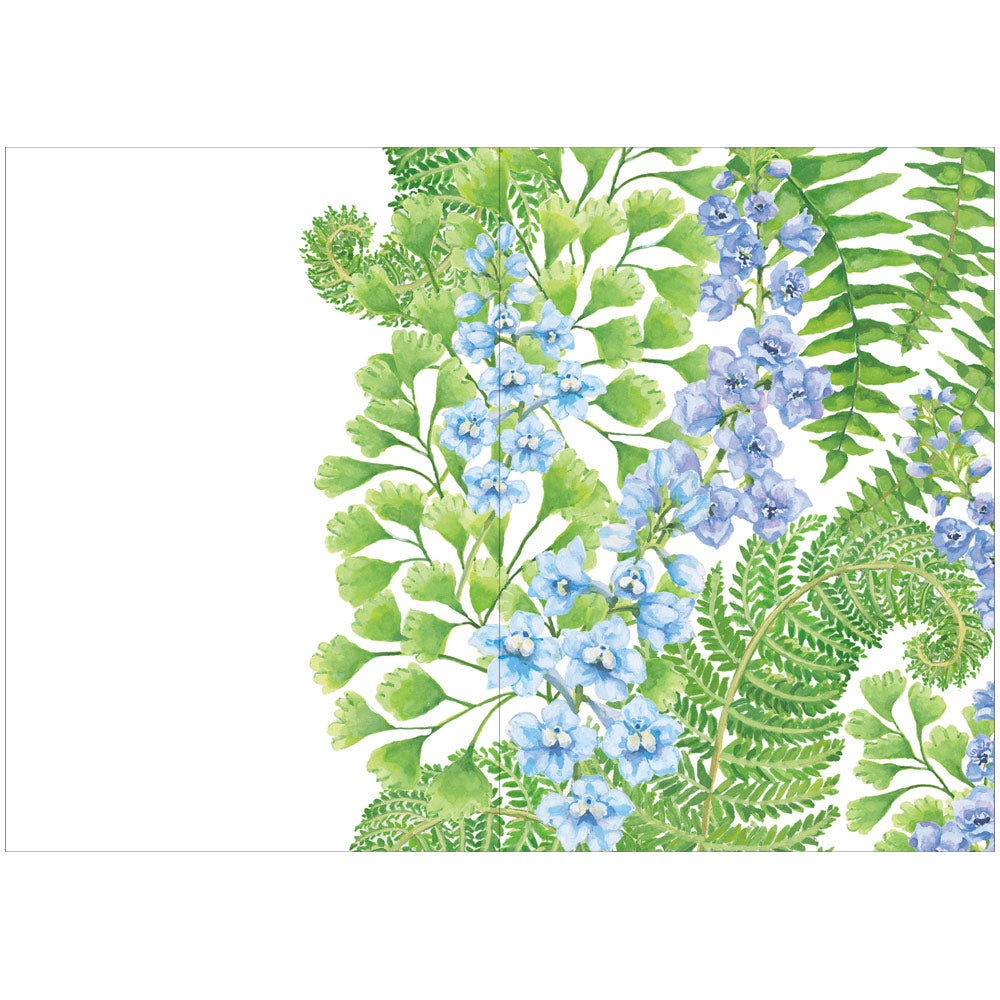 Card w/envelope Delphiniums and Ferns