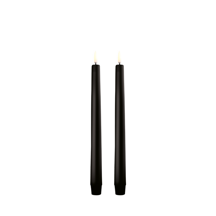LED kronelys Plain Black 25 cm 2 stk