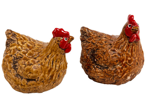 Høne/hane 10x9x11 cm