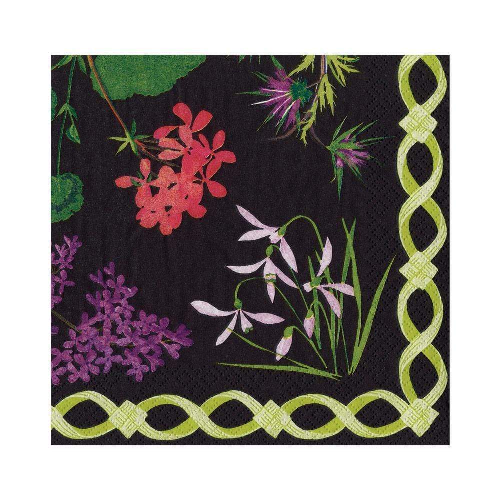 Serviett lunch Mary Delany Flower Mosaics Black