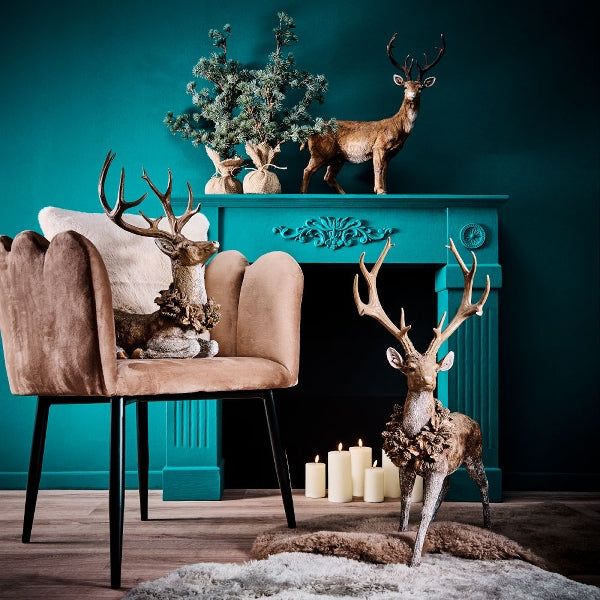 Stående hjort m/krans 72 cm