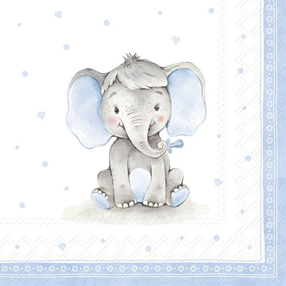 Serviett lunch Baby Elephant light blue