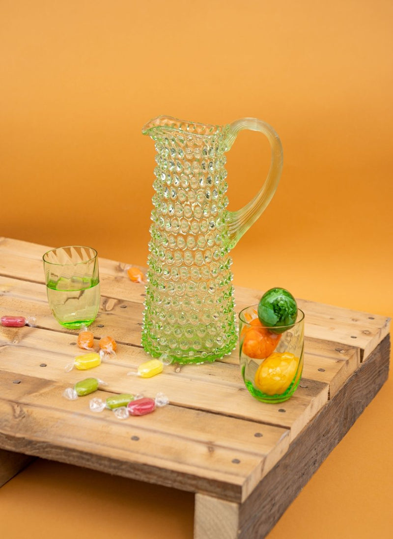 Hobnail karaffel 1L Light Green