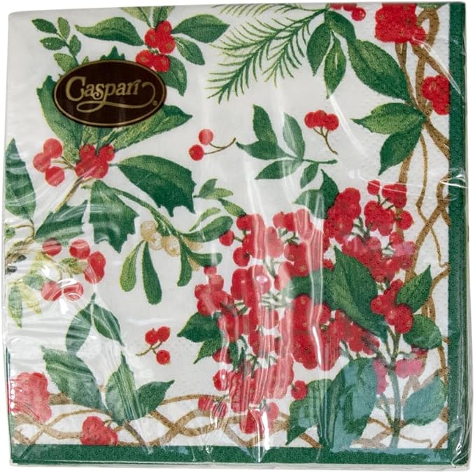Serviett kaffe Holly Chintz white