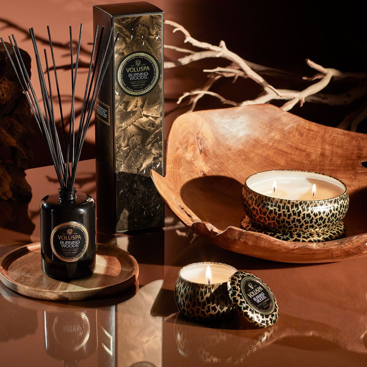 Burning Woods Mini Tin Candle 25 Timer