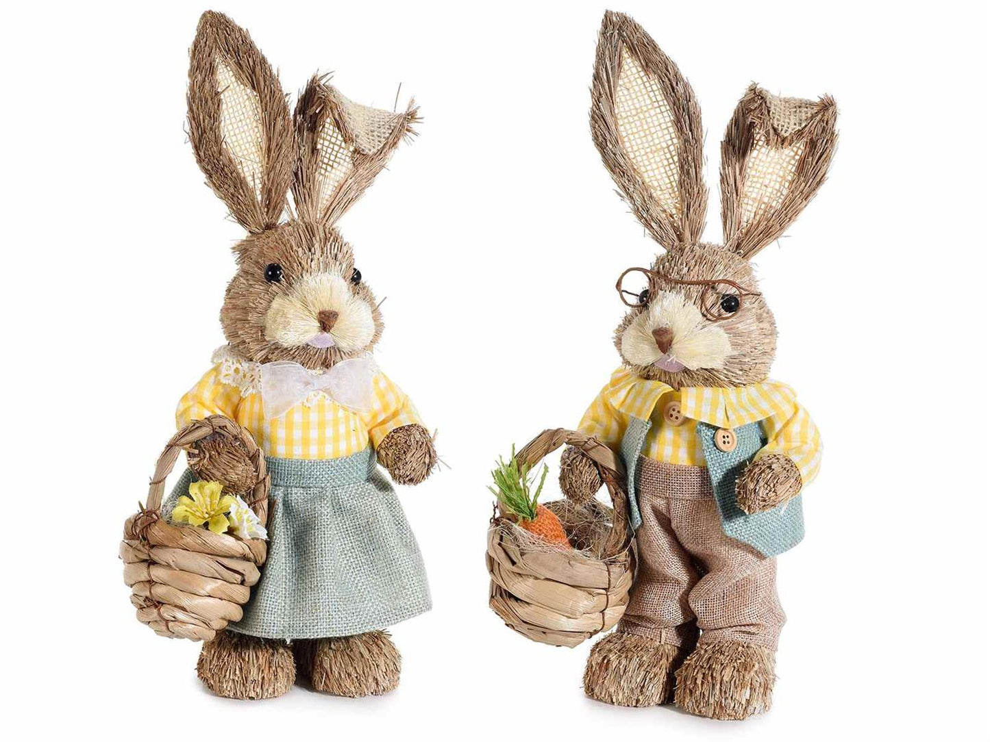 Påskekanin dame med kurv 33 cm