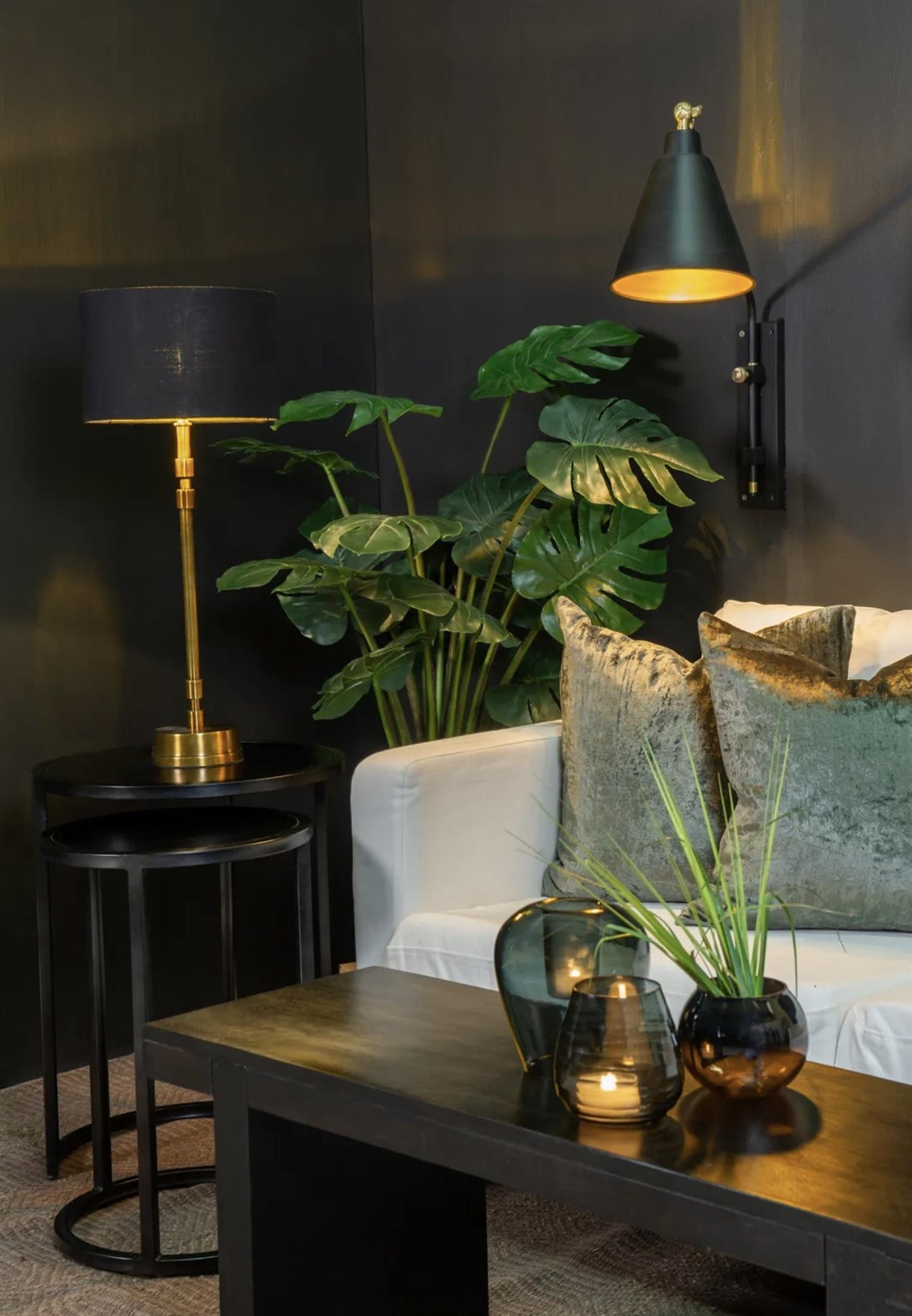 Sidebord m/kant Sort Pepper S/2