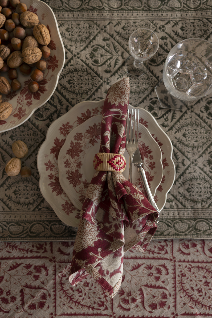 Jaipur Table Runner Moss Green 45x150 cm