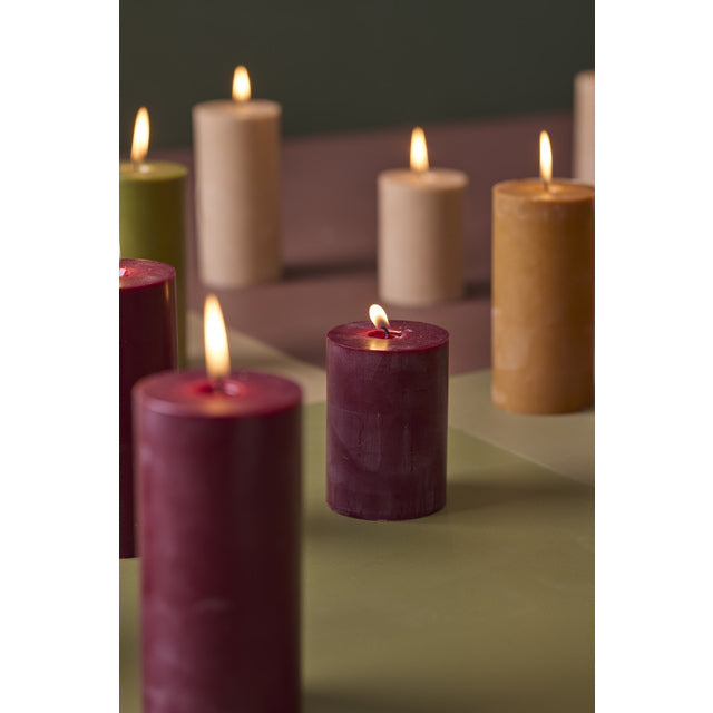 Pillar candle eco 7x10 cm Wine Red
