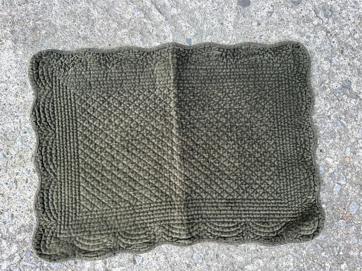 Placemat Velour Military Green