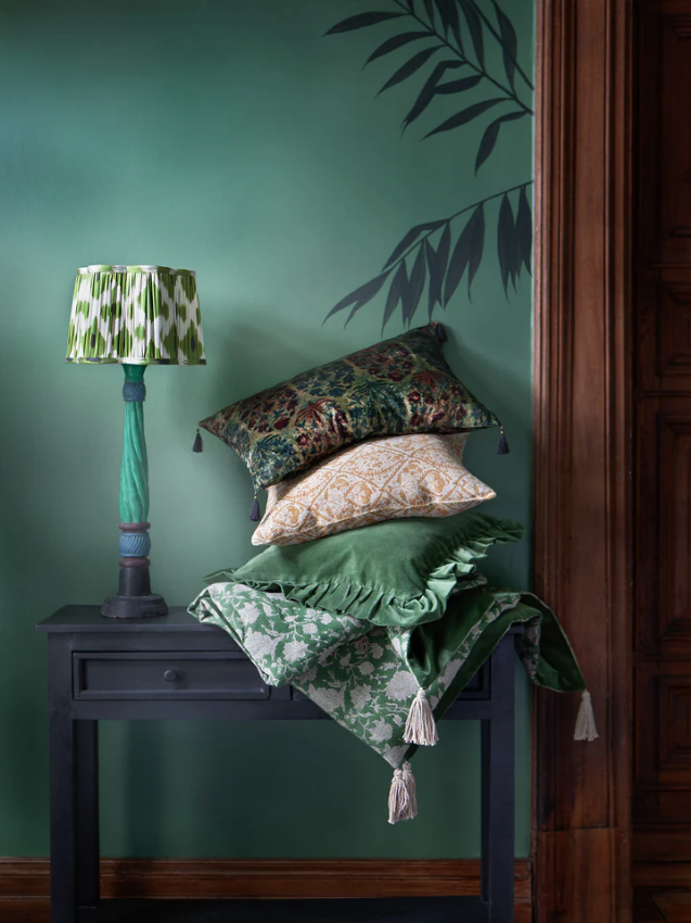 Putetrekk velour Green 45x45 cm