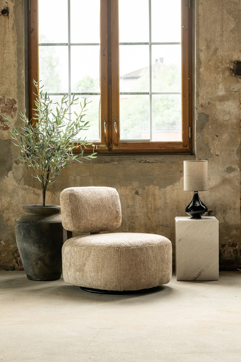 Flavia mini bordlampe 48 cm Negra Ninfa Arena skjerm