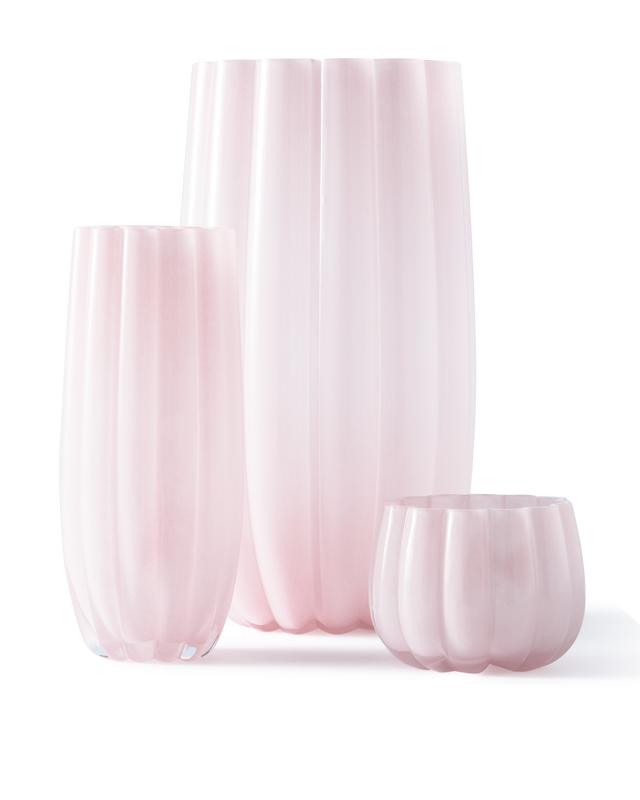 Melon vase pink M