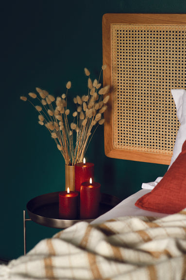 LED kubbelys Carmine red 7,8x10,1 cm