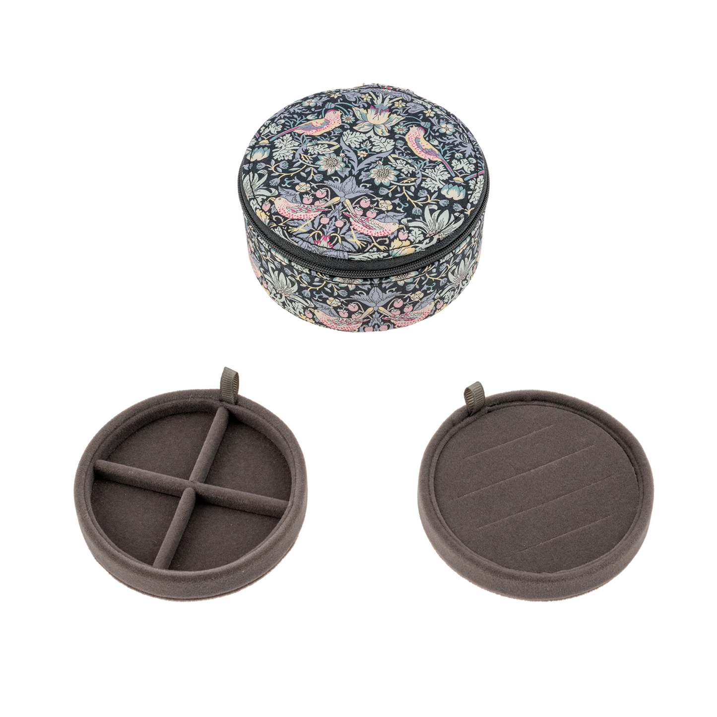 Jewelry box round Liberty Strawberry Thief Black