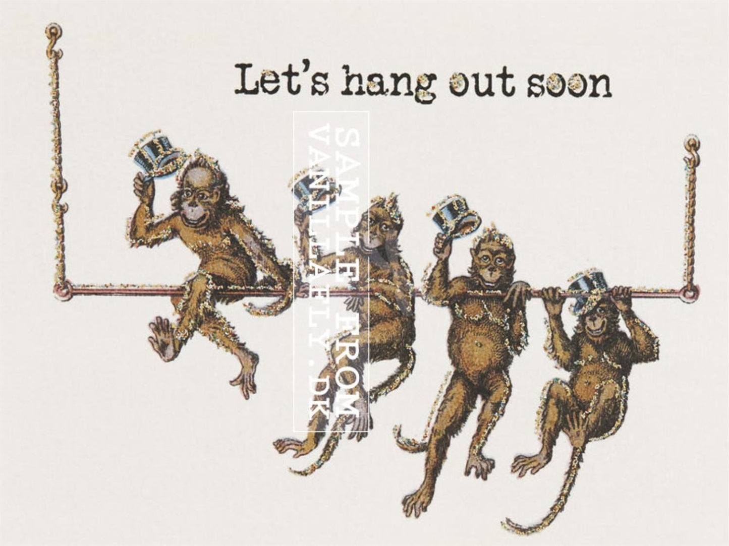 Glitterkort Let's hang out soon